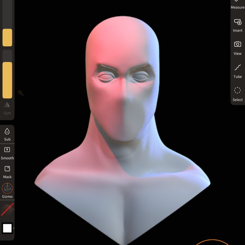 Busto de Rígon en 3D - en blanco